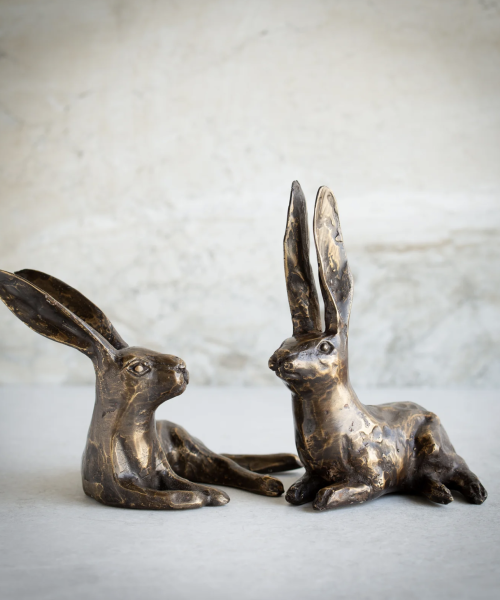 Large Alert Bronze/Gold Hare